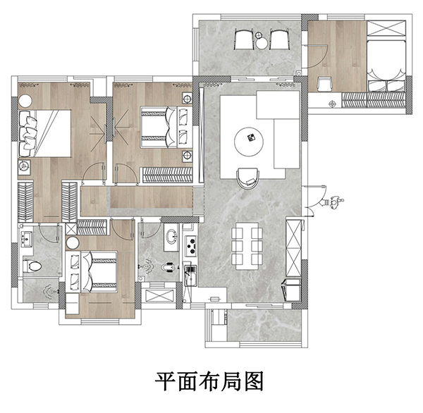 成都大晶装饰公司120㎡轻奢风四居室装修案例效果图 在清亮的空间里，独享温馨与安定