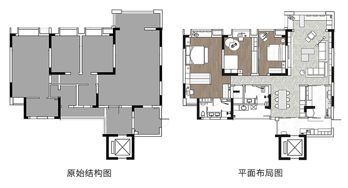 成都大晶装饰152㎡三居室装修案例：更改动线 整合空间 追求舒适