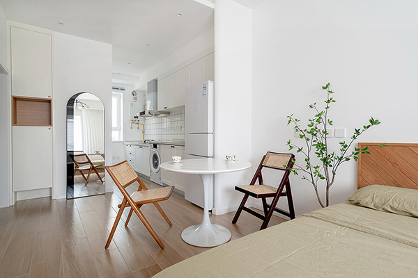 35㎡住宅公寓 原木+白色 超多收纳的北欧简洁风3